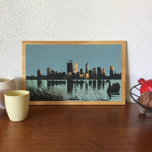 Swan and River on plywood