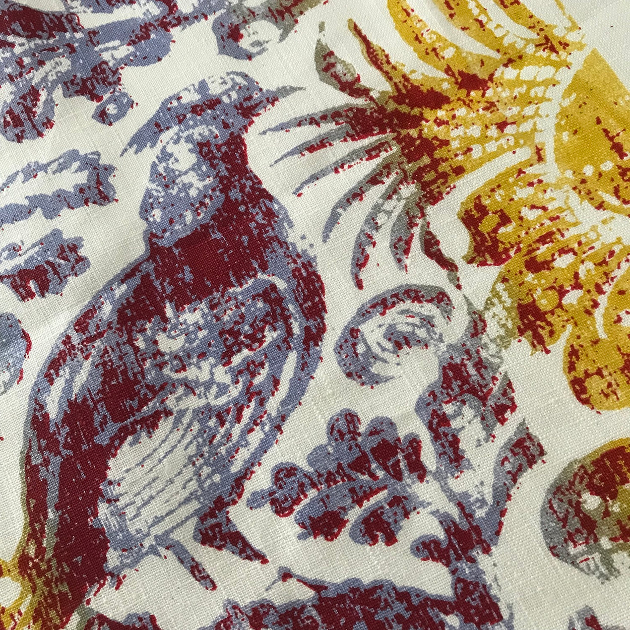 Pheasant tea towel: recreation of a wood-block print