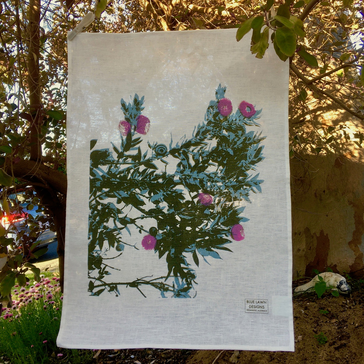 Eucalyptus macrocarpa  tea towel