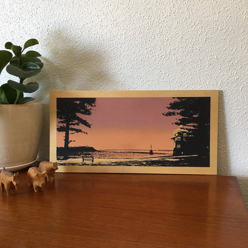 Photo of Cottesloe Beach, Western Australia screenprinted on plywood.