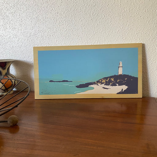 Lighthouse and Pinky Beach, Rottnest on plywood