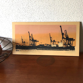Fremantle Harbour on plywood